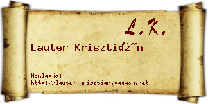 Lauter Krisztián névjegykártya